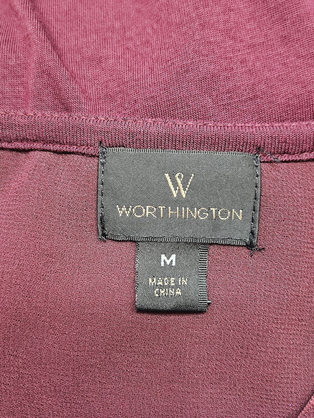 Worthington Open Front Cardigan – Size Medium – Burgundy - Picture 13 of 13
